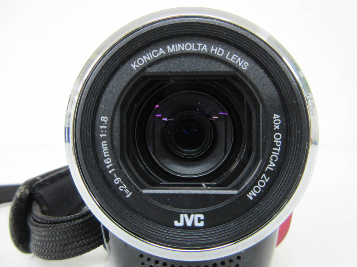 中古 ビデオカメラ JVC Victor ビクター GZ-HM199-R レッド 2.9-116mm 1:1.8 ※通電のみ確認済 ／E_画像8