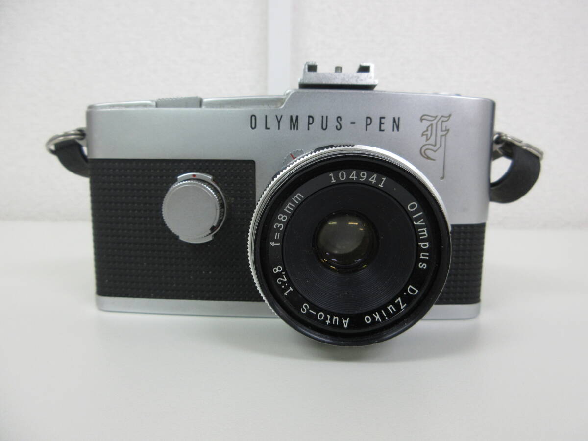 中古 カメラ OLYMPUS PEN F オリンパス ペンF / Olympus D.Zuiko Auto-S 1:2.8 38mm フィルムカメラ ※動作未確認 ／A_画像2