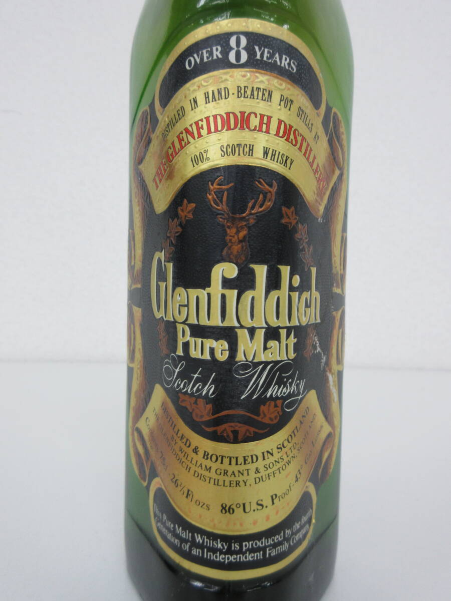 1円～【未開栓】古酒 Glenfiddich グレンフィディック 8年 ピュアモルト 760ml 43% 特級表示 ウイスキー ／Rの画像3