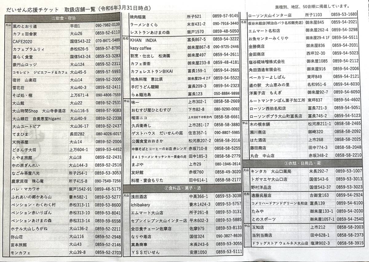  Tottori префектура большой гора блок .... отвечающий . билет товар талон 1 десять тысяч иен минут 