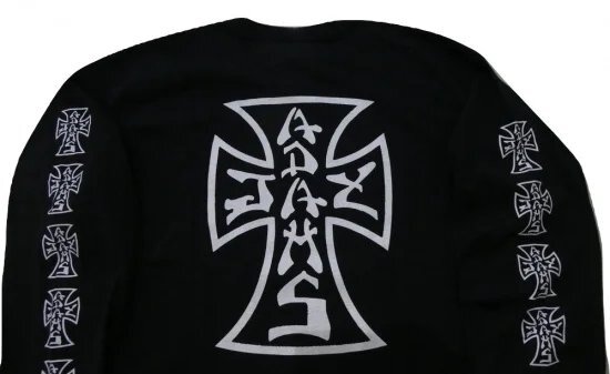 JB即決 JAY ADAMS ジェイ・アダムス ２０２０ O.G CROSS オリジナルクロス ロングスリーブ ロンT黒x白 XLサイズ 新品_バックプリント