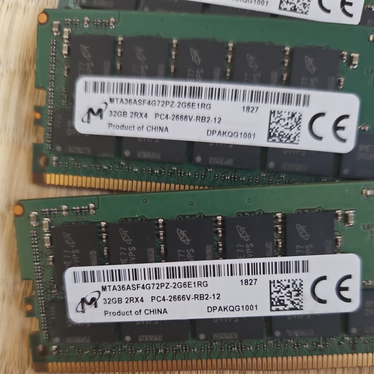 Micron サーバー用 ECC サーバー用メモリ　 ECCメモリ DDR4　32GB　4枚組　動作未確認　ジャンク_画像2