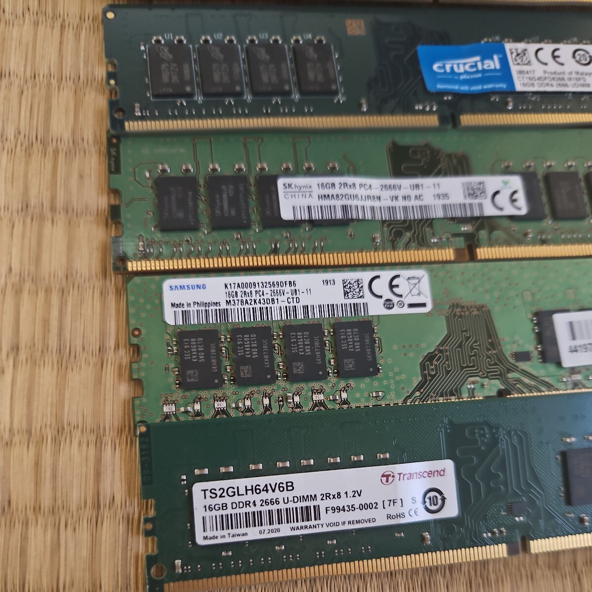 パソコンメモリ　 DDR4　16GB 　5枚　2666mhz　動作未確認　ジャンク_画像3