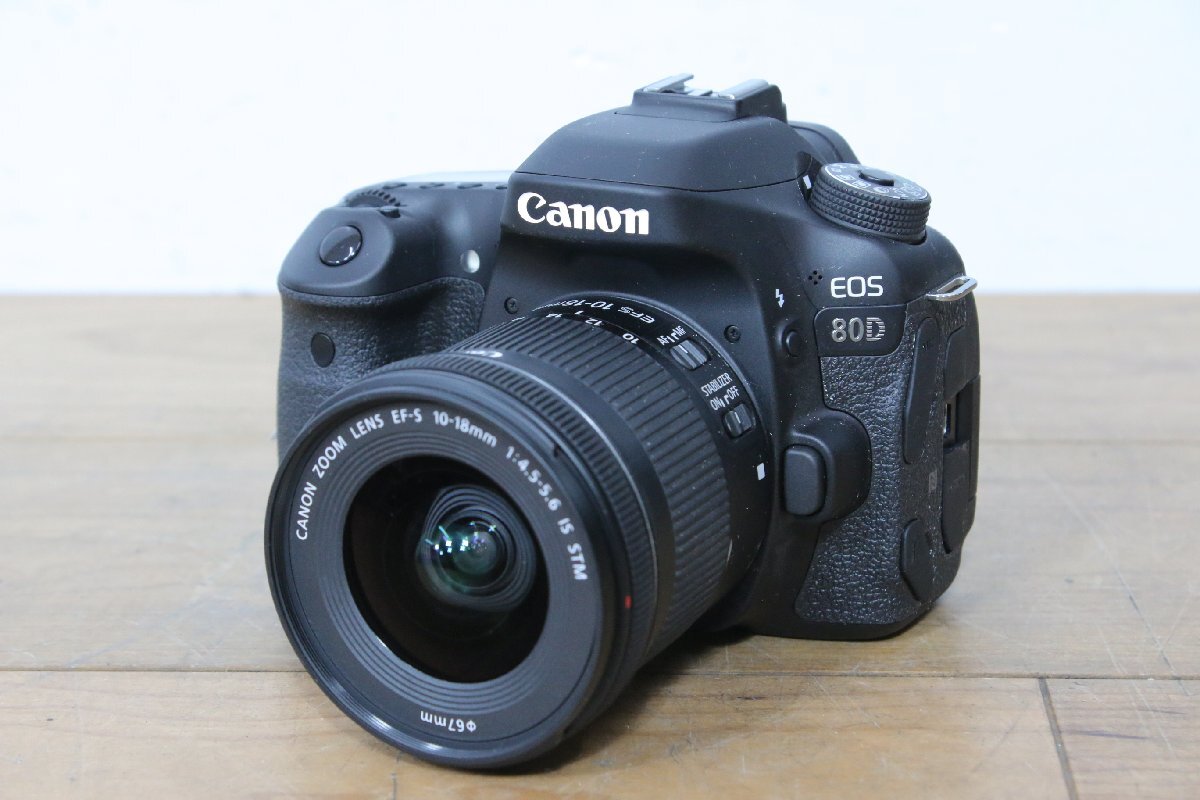 ☆【3F0415-1】 CANON キャノン デジタル一眼レフカメラ EOS80D EF-S 10-18mm 1:4.5-5.6 IS Ⅱ 現状品の画像1