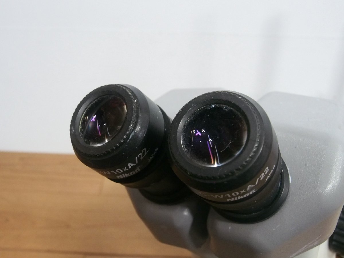 ☆【2W0423-6】 Nikon ニコン 実体顕微鏡 SMZ645 接眼レンズ C-W10×A/22 スタンド付属 ジャンクの画像7