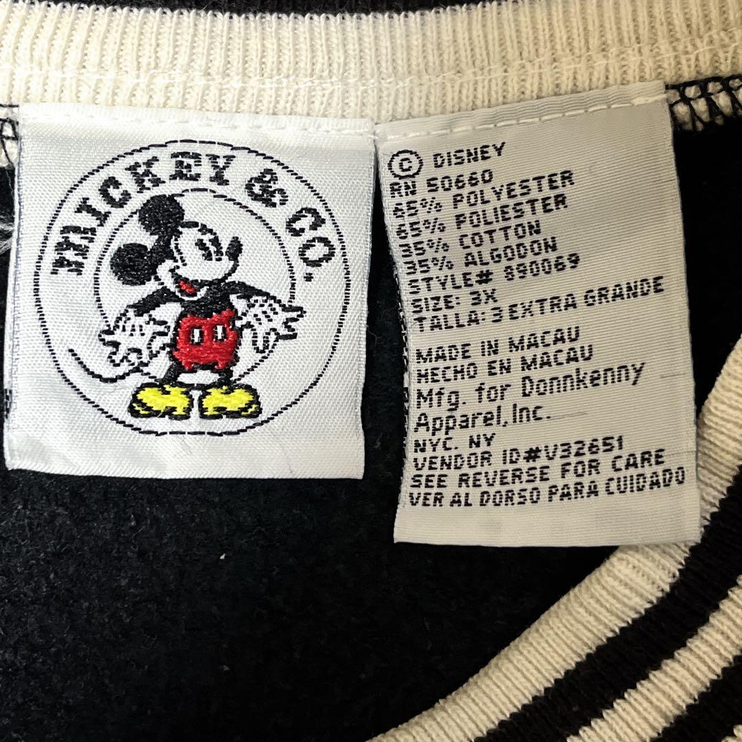 90's OLD Disney オールドディズニー スウェット トレーナー 黒 3XL 刺繍 90年代ヴィンテージ ビッグサイズ HTK3879