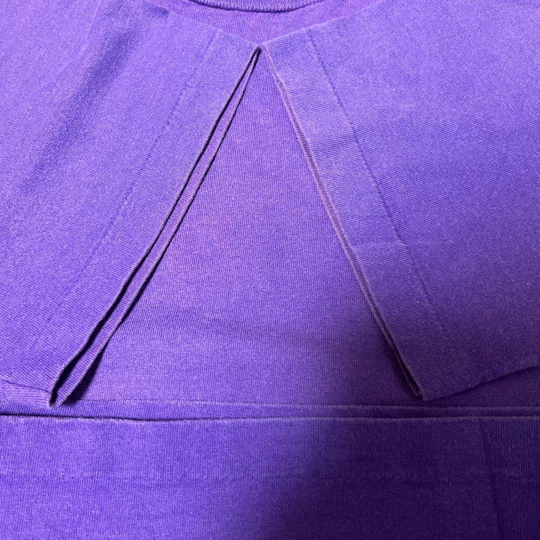 90's フルーツオブザルーム ビンテージTシャツ 企業系 L 紫 パープル US古着 90年代ヴィンテージ アメカジ シングルステッチ HTK3894_画像6