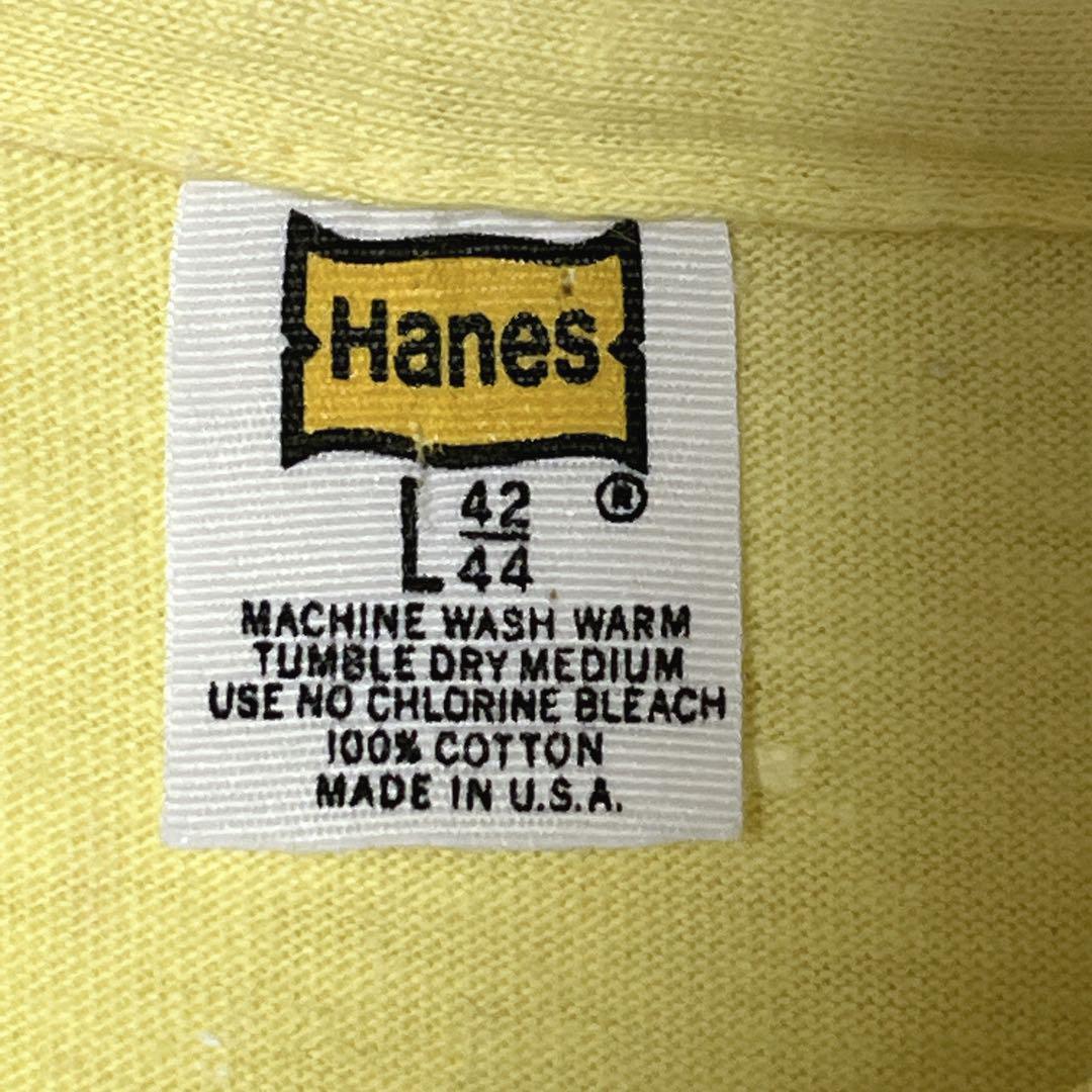 70's Hanes ヘインズ USA製 アメリカ製 ビンテージTシャツ L 黄色 魚 シングルステッチ 70年代ヴィンテージ US古着 アメカジ HTK3912_画像5