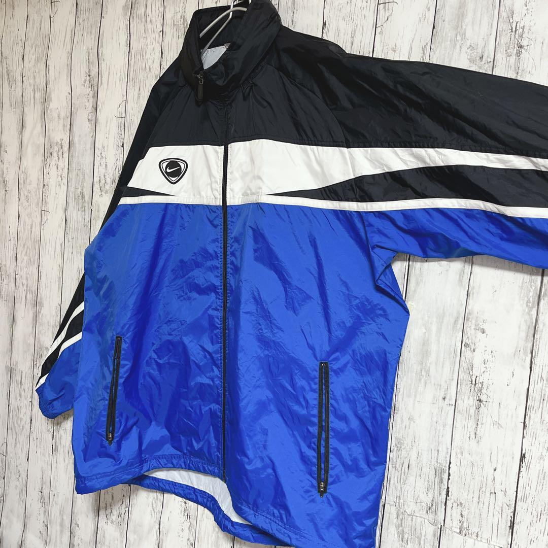 00's NIKE ナイキ ナイロンジャケット 青黒 XL ワンポイント 00's NIKE ナイキ ナイロンジャケット 青黒 XL ワンポイント