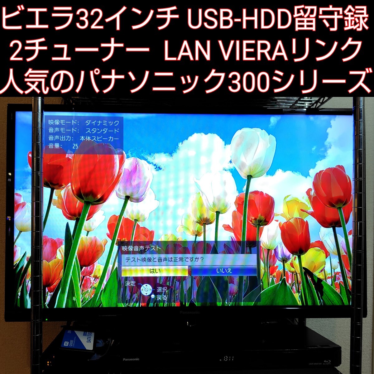 引取OK 美品 32 パナソニック ビエラ TV VIERAリンク 連動 LAN USB-HDD留守録 HDMI2系統+ビデオ/Dデジタル入力 ISP液晶 高画質ハイビジョン_画像1