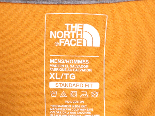 ノースフェイス 両面 ロゴ プリント 半袖 Tシャツ メンズ XL / 古着 The North Face 半袖Tシャツ ボックスロゴ バックプリント マスタード_画像5