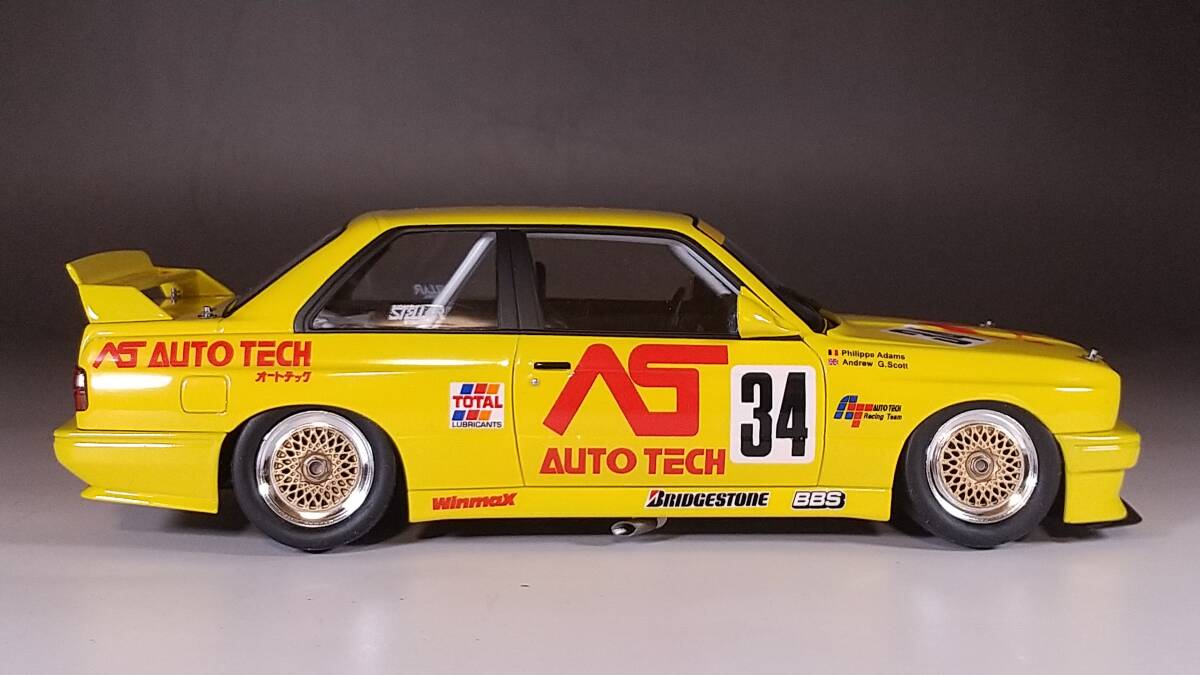 プラッツ/nunu 1/24 BMW E30 M3 グループA 1991 オートテック 完成品 実車用ウレタンクリア使用 改修有 JTC_画像6