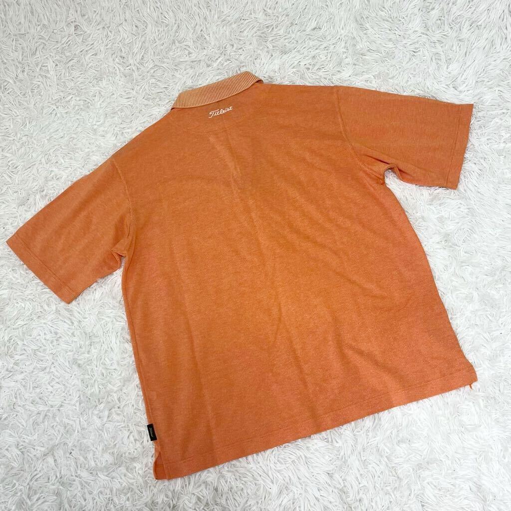 タイトリスト Titleist 半袖 ポロシャツ ハーフジップ LL オレンジ ゴルフ シャツ の画像2