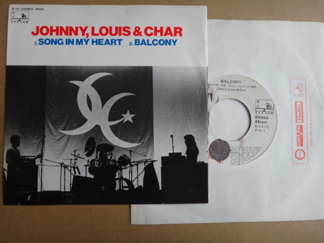 ●SONG IN MY HEART/JOHNNY,LOUIS&CHAR/シングル盤_画像2