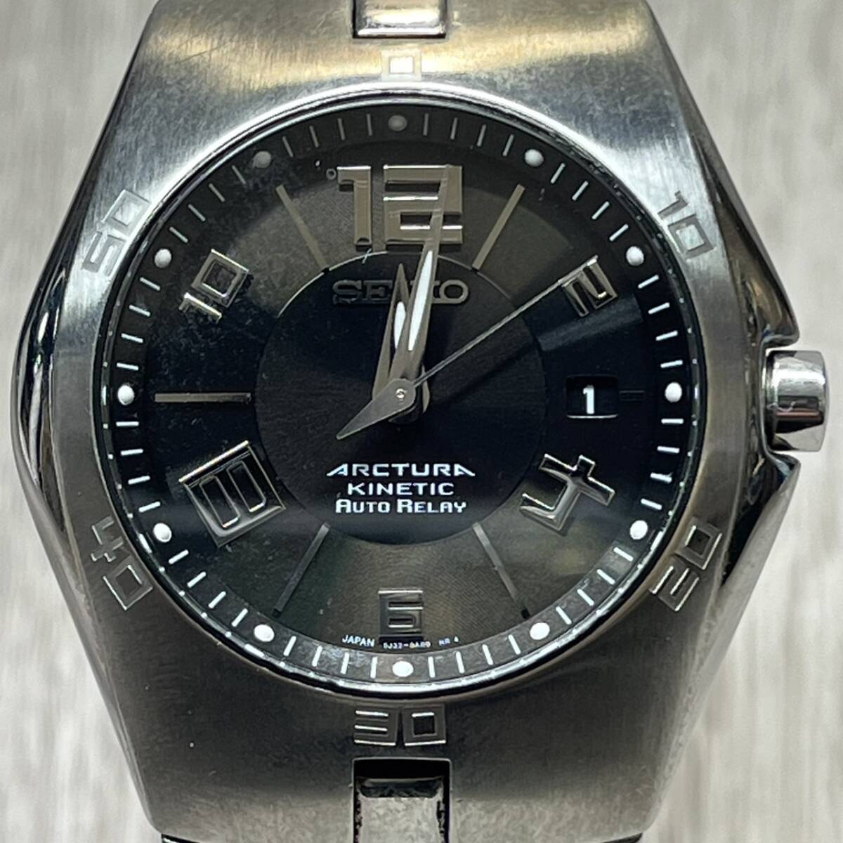 【YH-8891】中古現状品 SEIKO ARCTURA KINETIC AUTO RELAY セイコー キネテック 5J32-0AP0 腕時計 稼動 の画像3