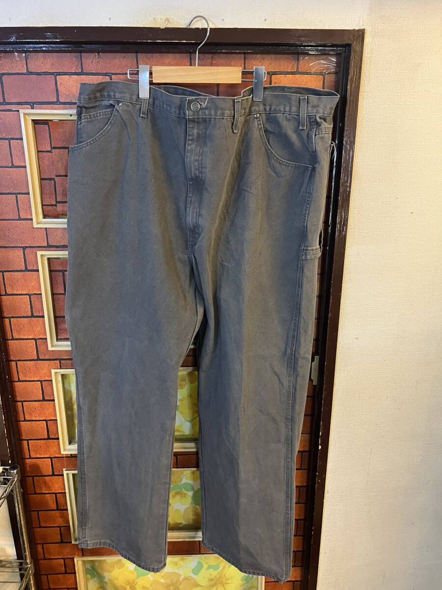 ワークパンツ　ダック系　ペインター　グレー系　48インチ　ビックサイズ　ディッキーズ dickies エンジニア　メカニック　アメリカ古着