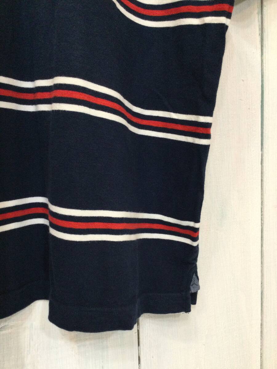 TOMMY HILFIGER トミーヒルフィガー ラガーシャツ コットン半袖ポロシャツ 袖ロゴ メンズXL 良品綺麗 _画像6