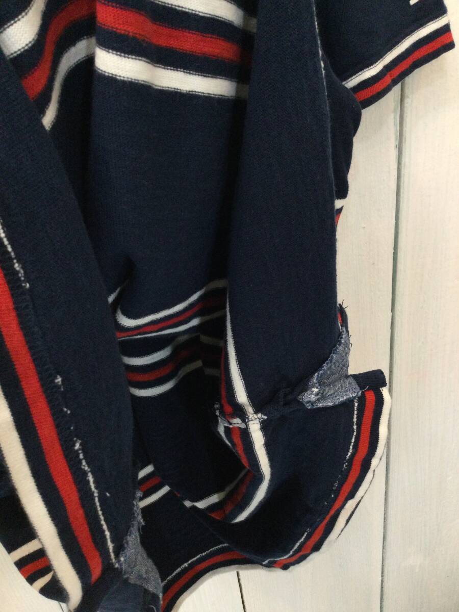 TOMMY HILFIGER トミーヒルフィガー ラガーシャツ コットン半袖ポロシャツ 袖ロゴ メンズXL 良品綺麗 _画像7