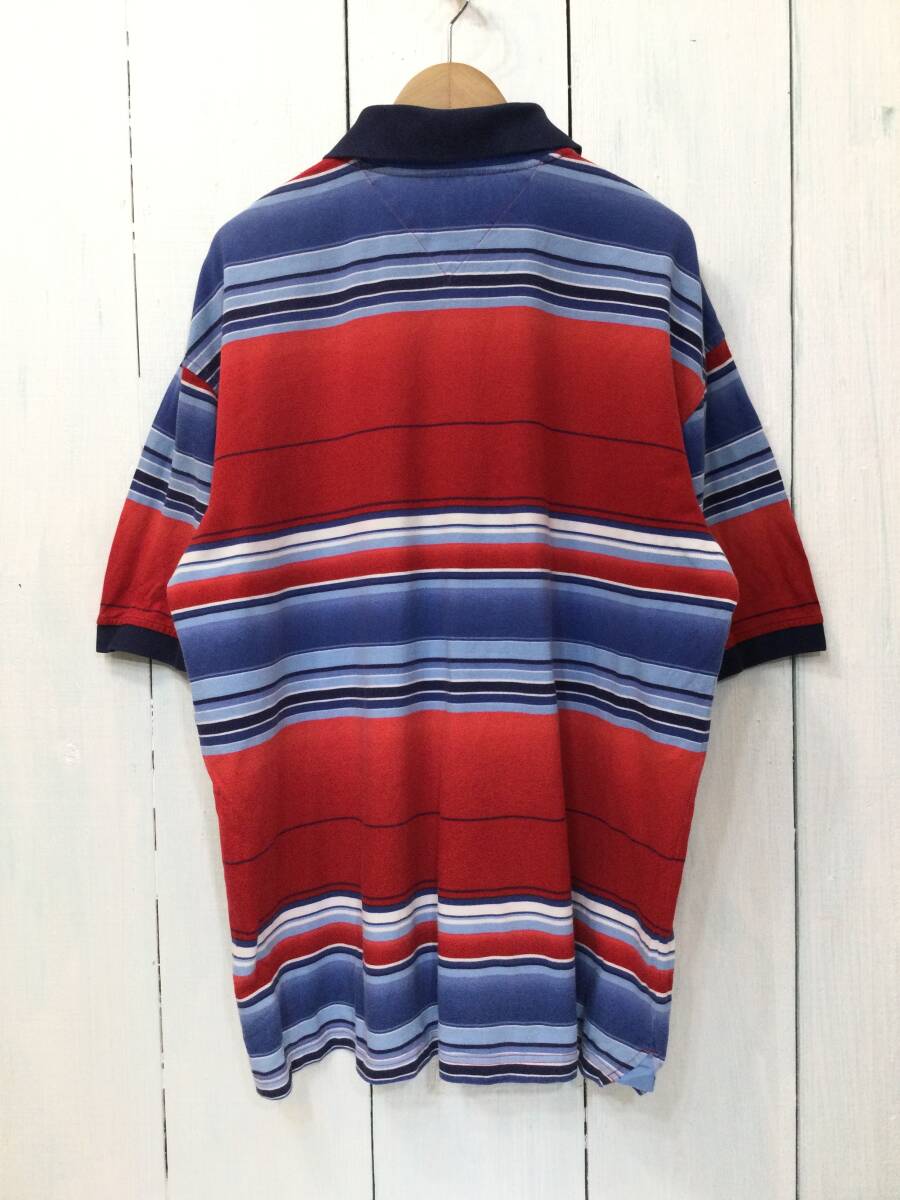 TOMMY HILFIGER トミーヒルフィガー コットン半袖ポロシャツ ポロシャツ 胸ロゴ ビッグサイズ メンズXXL 大きめ 良品 _画像9