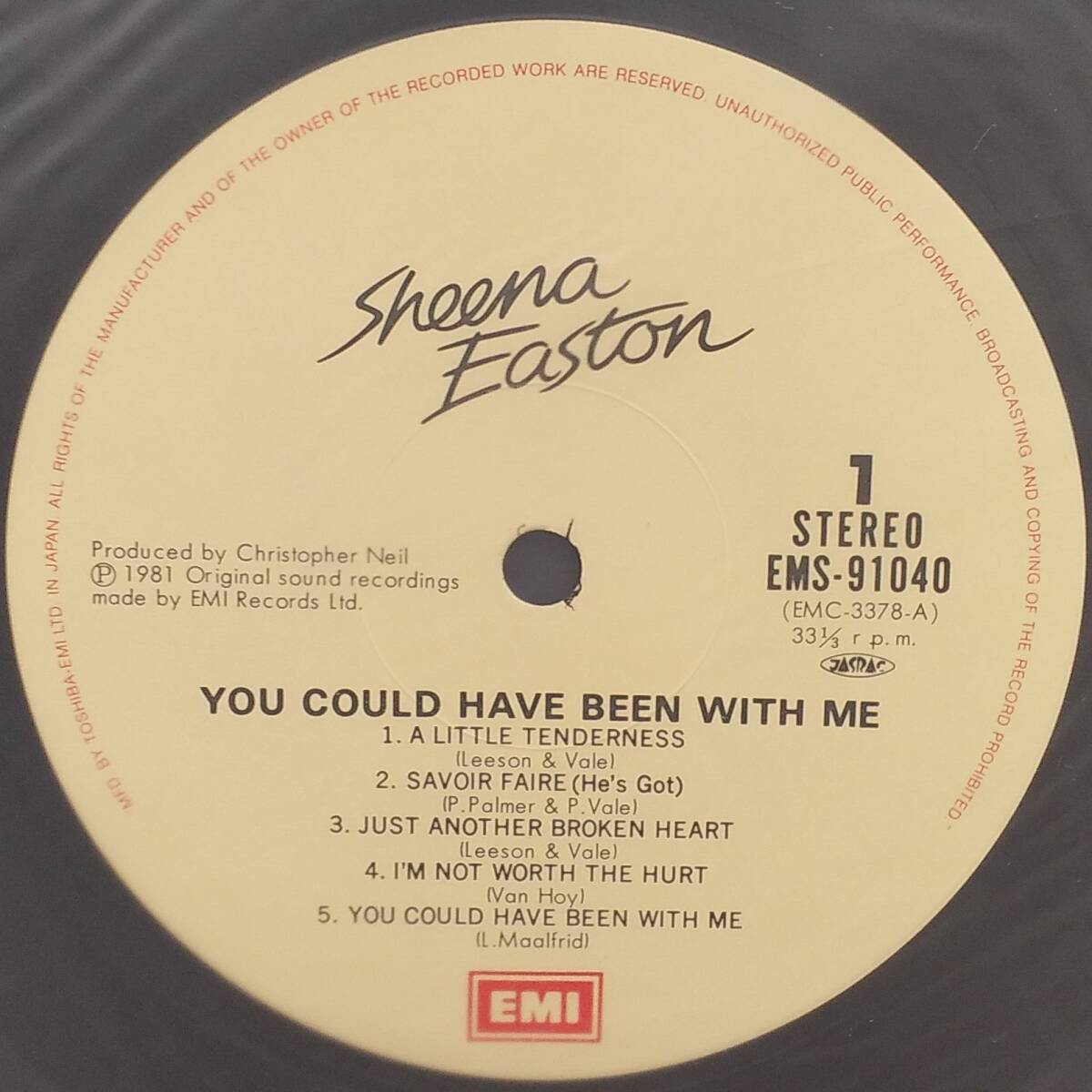 匿名・送料無料！　シーナ・イーストン/Sheena Easton　LP　「涙のブロークン・ハート/ You Could Have Been With Me」