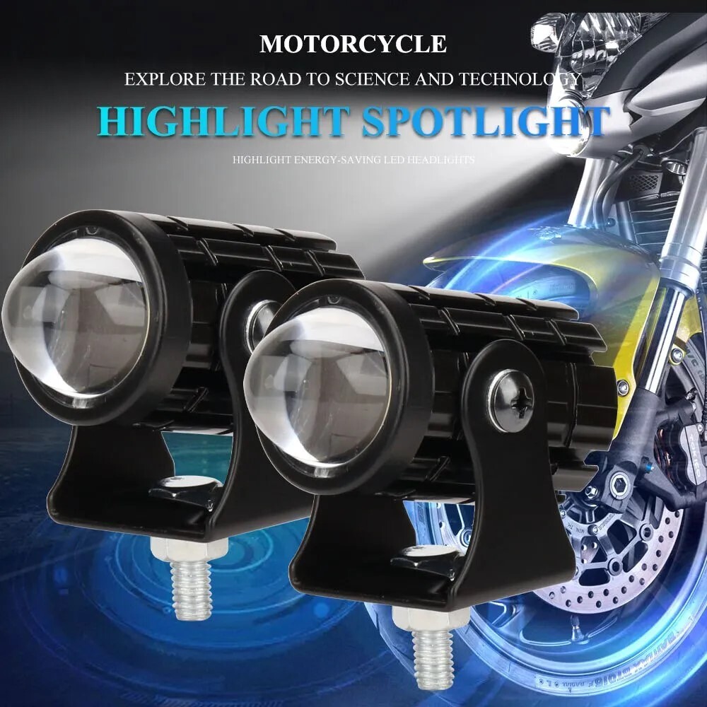 オートバイク フォグランプ LED 12V ホワイト 常時点灯 補助灯 車外灯 前照灯 2個セット 高輝度 防水 耐衝撃 機械照明 スクーター