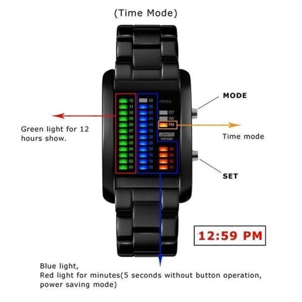 TK610:【定価29800円】１円スタート メンズ 腕時計 LED スポーツ デジタル 正方形の画像5