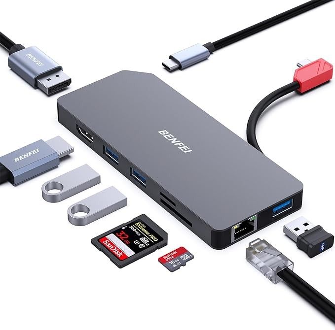 【未使用未開封】BENFEI 9-in-1 ポータブル ドッキング ステーション、USB C MST ハブ - HDMI