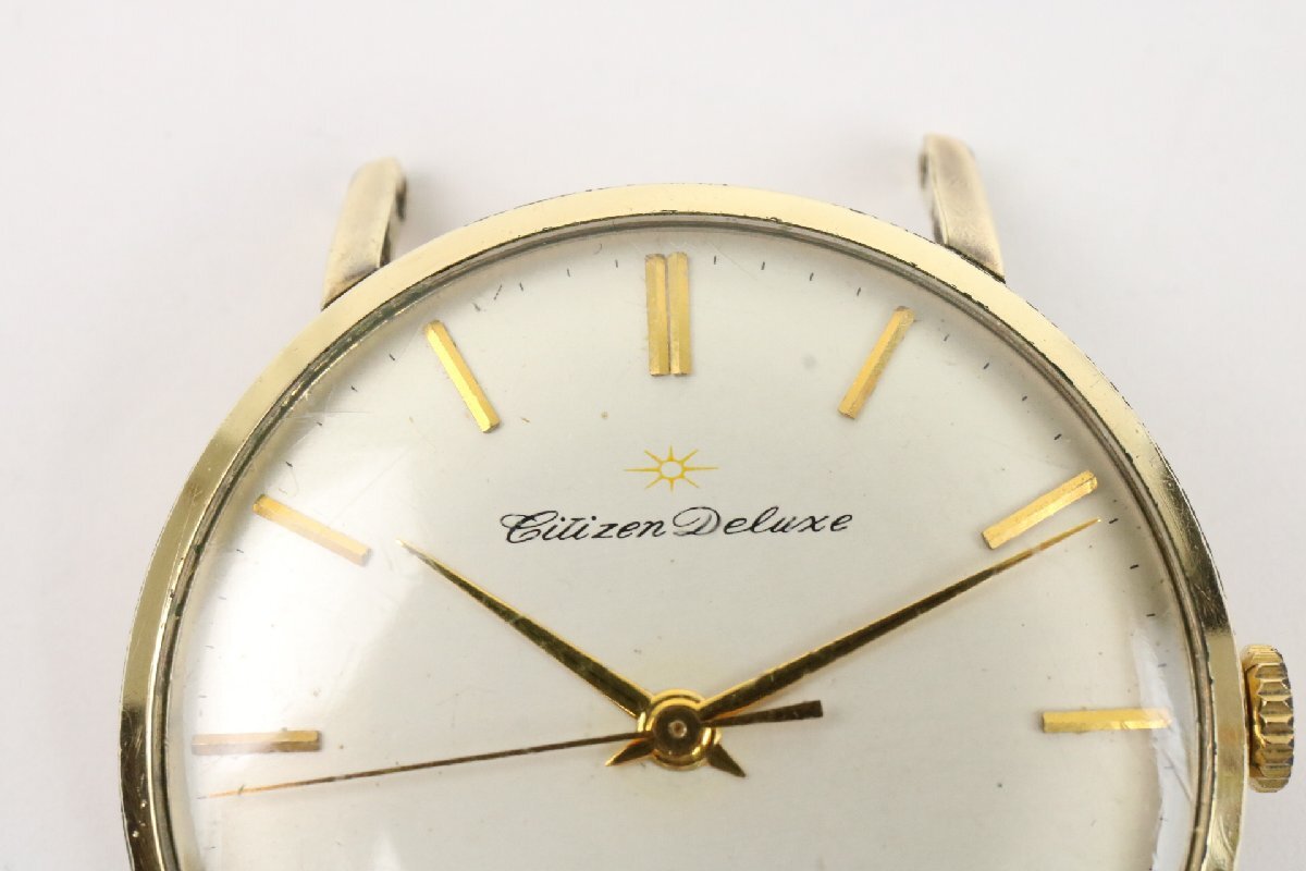 稼動 シチズン デラックス 腕時計 手巻き 23石 K14 金張り CITIZEN Deluxe 14K GOLD FILLED【彩irodori】_画像2