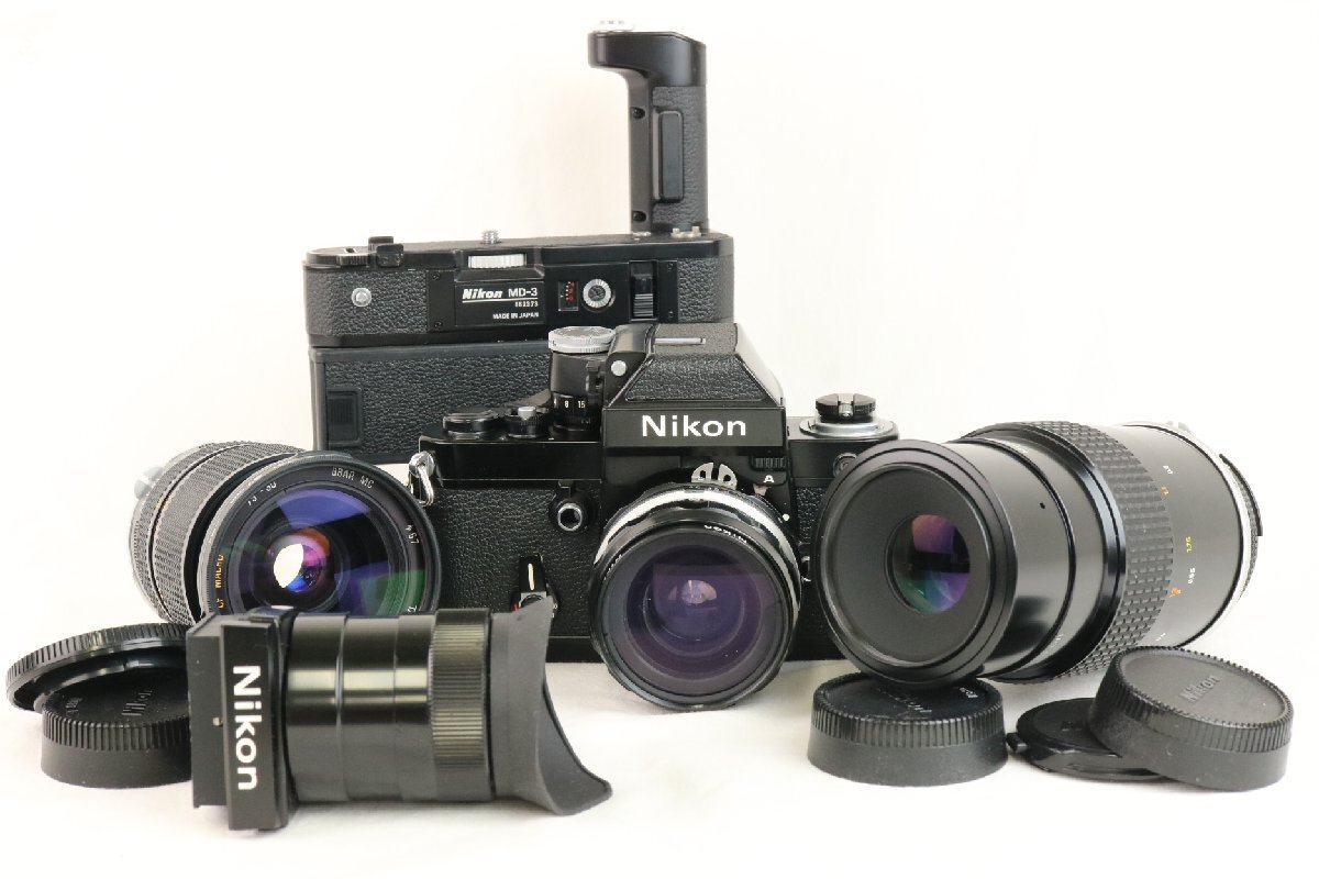 Nikon ニコン F2 フォトミックA ブラック NIKKOR‐H Auto 28mm F3.5 Micro－NIKKOR 105mm F4 DW-2 他 一眼レフ レンズ 【彩irodori】_画像1