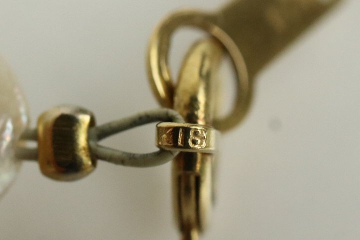 l. K18 K14 アコヤ真珠 ネックレス 約18.3g 最大約7.0mm 約40cm 本真珠 ゴールド 【彩irodori】6の画像8
