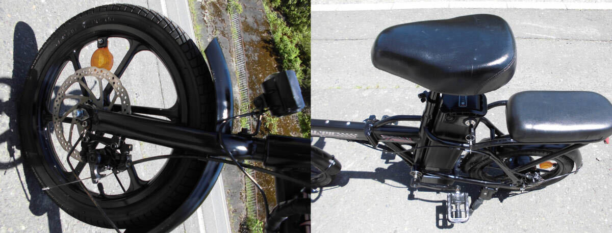 1円～SUNPIE ディスク式 折り畳み電動自転車 36V 16インチ 黒色 動作確認済 5369の画像10