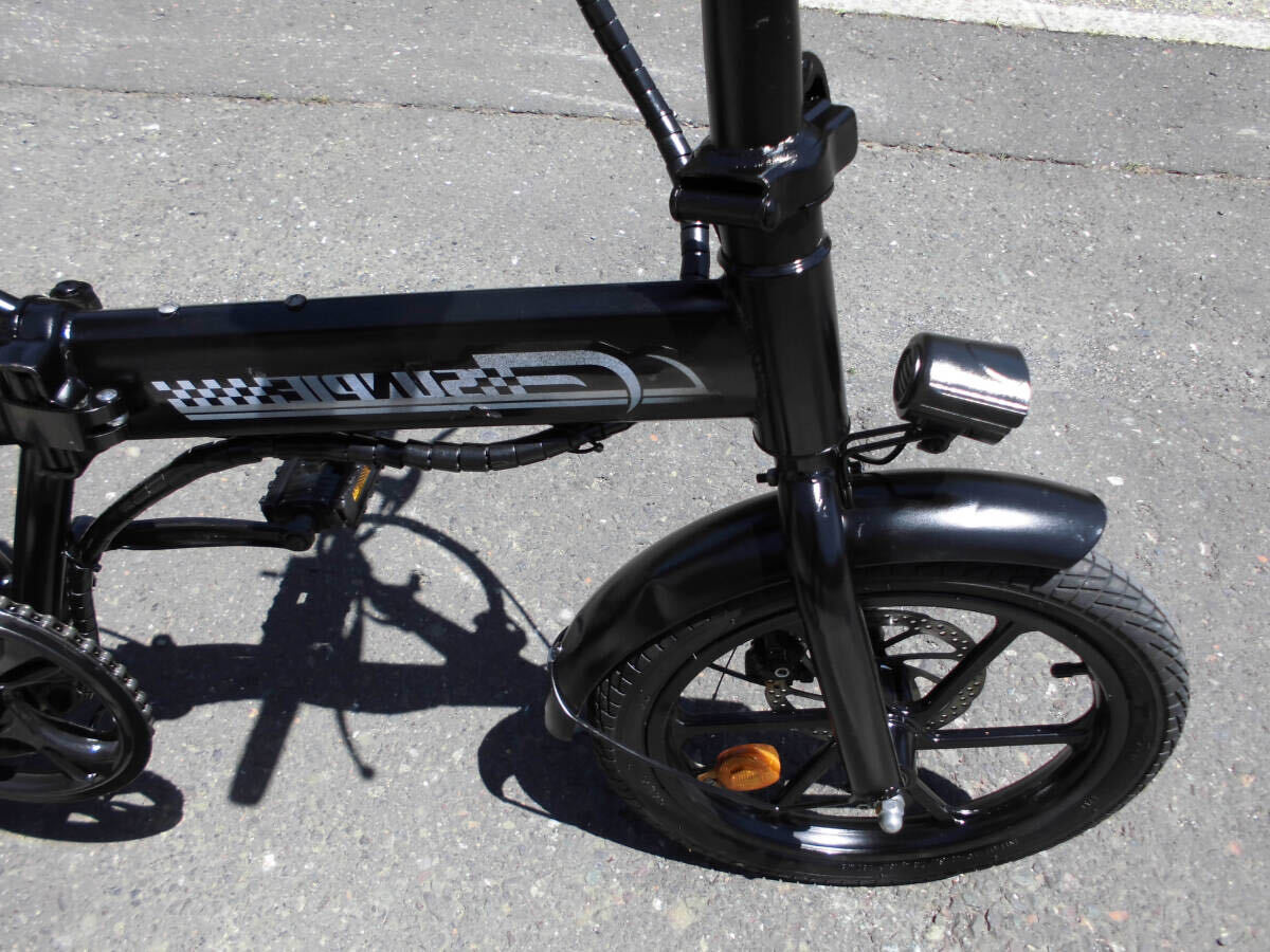 1円～SUNPIE ディスク式 折り畳み電動自転車 36V 16インチ 黒色 動作確認済 5369の画像5