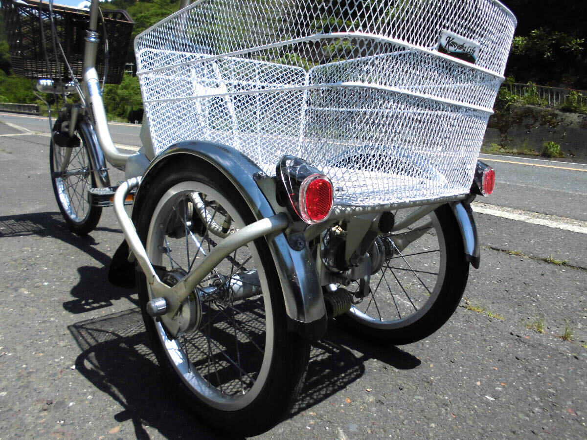 1 иен ~panasonic электрический три колесо велосипед 24V 10Ah длина вдавлено .3 лампочка-индикатор SHIMANO внутри 3 скорость 18-16 дюймовый золотой цвет рабочее состояние подтверждено 5421