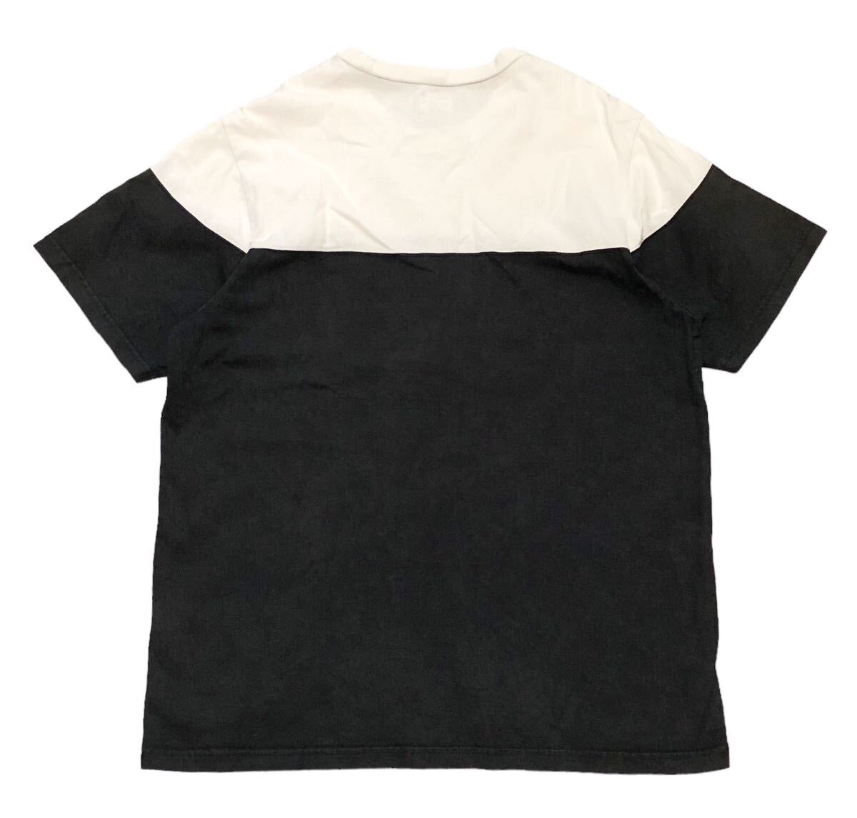 999◆Supreme シュプリーム◆18FW Split Logo ロゴ刺繍 バイカラー コットン 半袖 Tシャツ ホワイト×ブラック XLの画像3