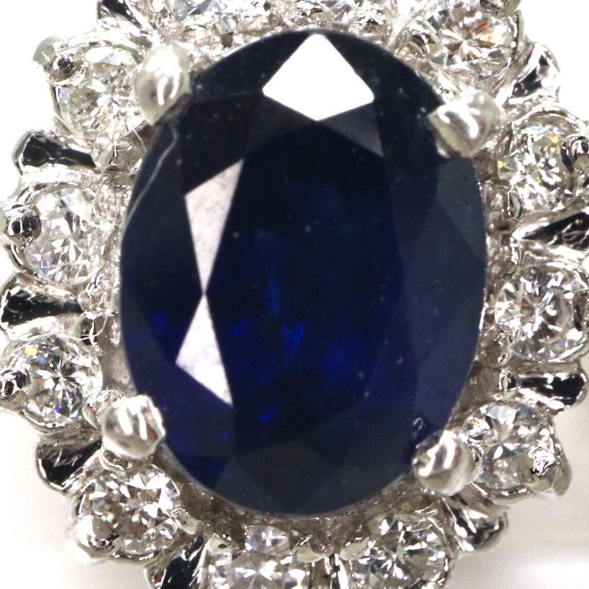 ソーティング付き!!豪華!!◆Pt900 天然サファイア/天然ダイヤモンドピアス◆M 約4.4g sapphire diamond ジュエリー jewelry pierce EE4/EE4