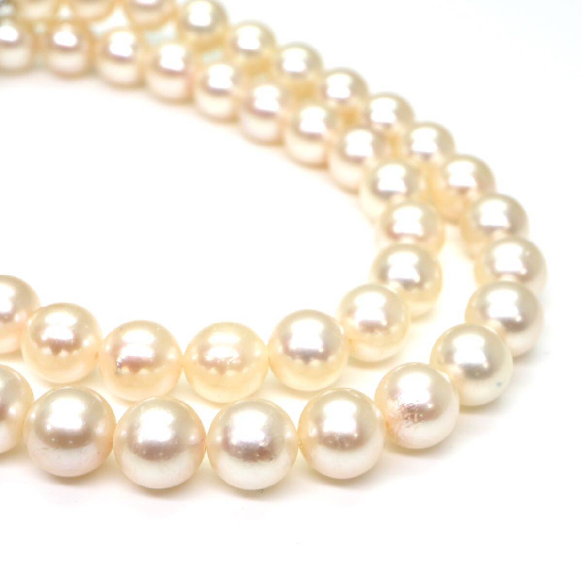 ◆アコヤ本真珠ネックレス/ 8 ◆M 約28.0g 約40.0cm 6.5-7.0mm珠 pearl パール jewelry necklace ジュエリー DE0/zz_画像5
