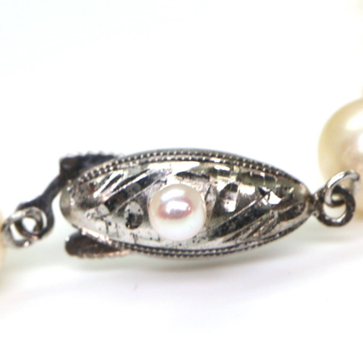 ◆アコヤ本真珠ネックレス/ 8 ◆M 約28.0g 約40.0cm 6.5-7.0mm珠 pearl パール jewelry necklace ジュエリー DE0/zzの画像6