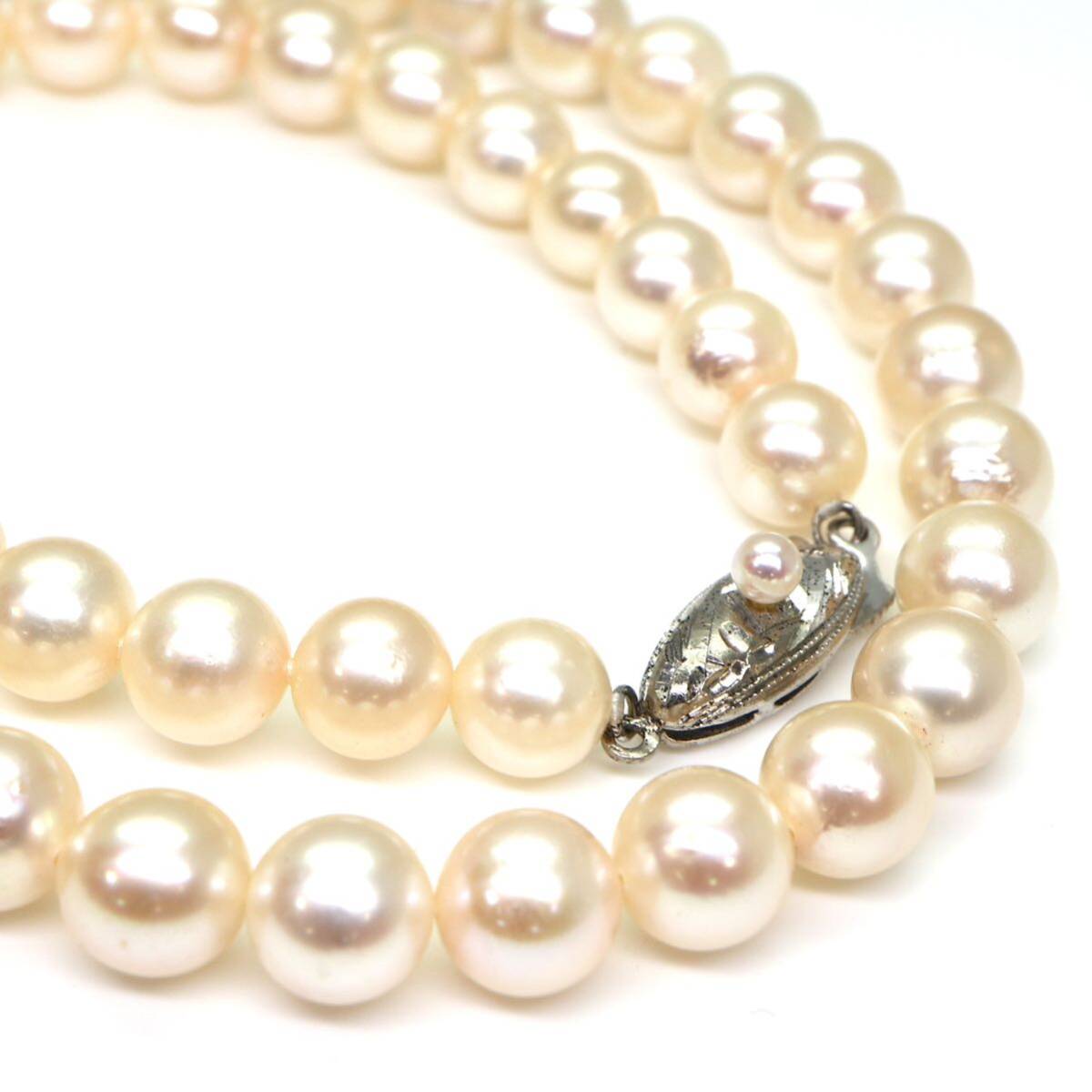 ◆アコヤ本真珠ネックレス/ 8 ◆M 約28.0g 約40.0cm 6.5-7.0mm珠 pearl パール jewelry necklace ジュエリー DE0/zz_画像4