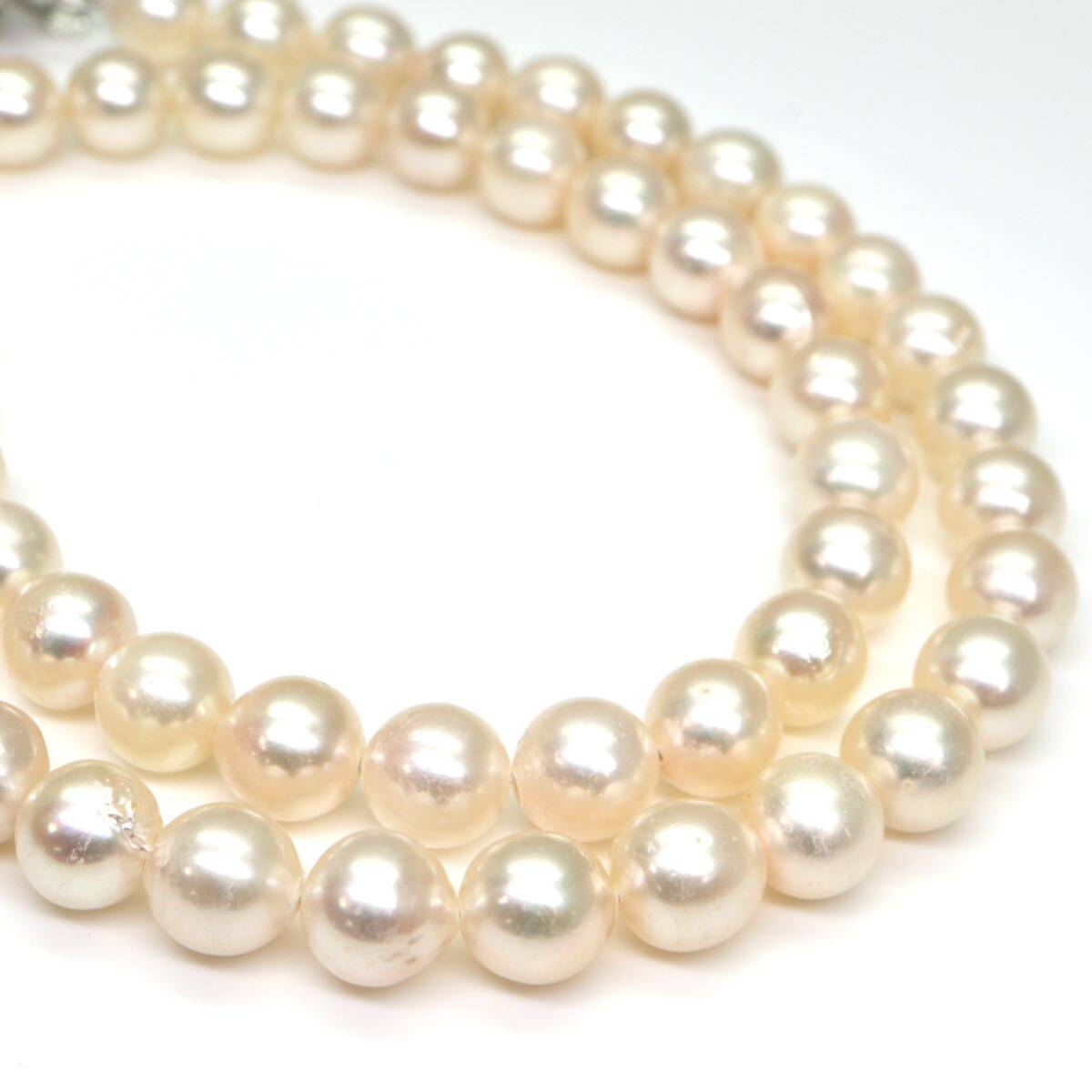 ◆アコヤ本真珠ネックレス/ 10 ◆M 約29.6g 約43.0cm 6.5-7.0mm珠 pearl パール jewelry necklace ジュエリー DC0/DC0の画像5
