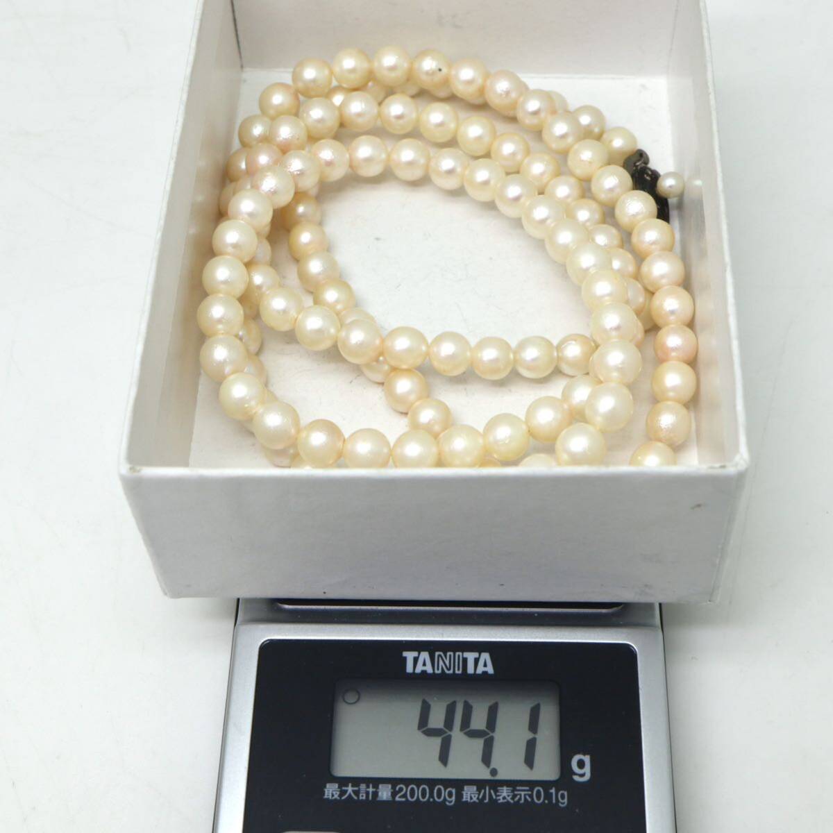 ◆アコヤ本真珠ロングネックレス/ 15 ◆M 約44.1g 約79.5cm 6.0-6.5mm珠 pearl パール jewelry necklace ジュエリー CH0/CH0の画像9