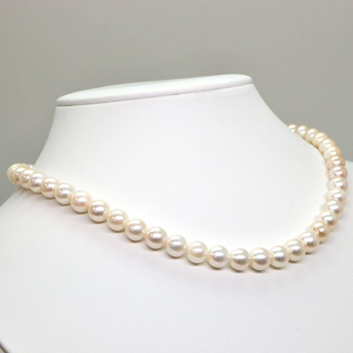 ◆アコヤ本真珠ネックレス/ 18 ◆M 約37.0g 約42.0cm 7.5mm珠 pearl パール jewelry necklace ジュエリー CG4/CG4の画像3