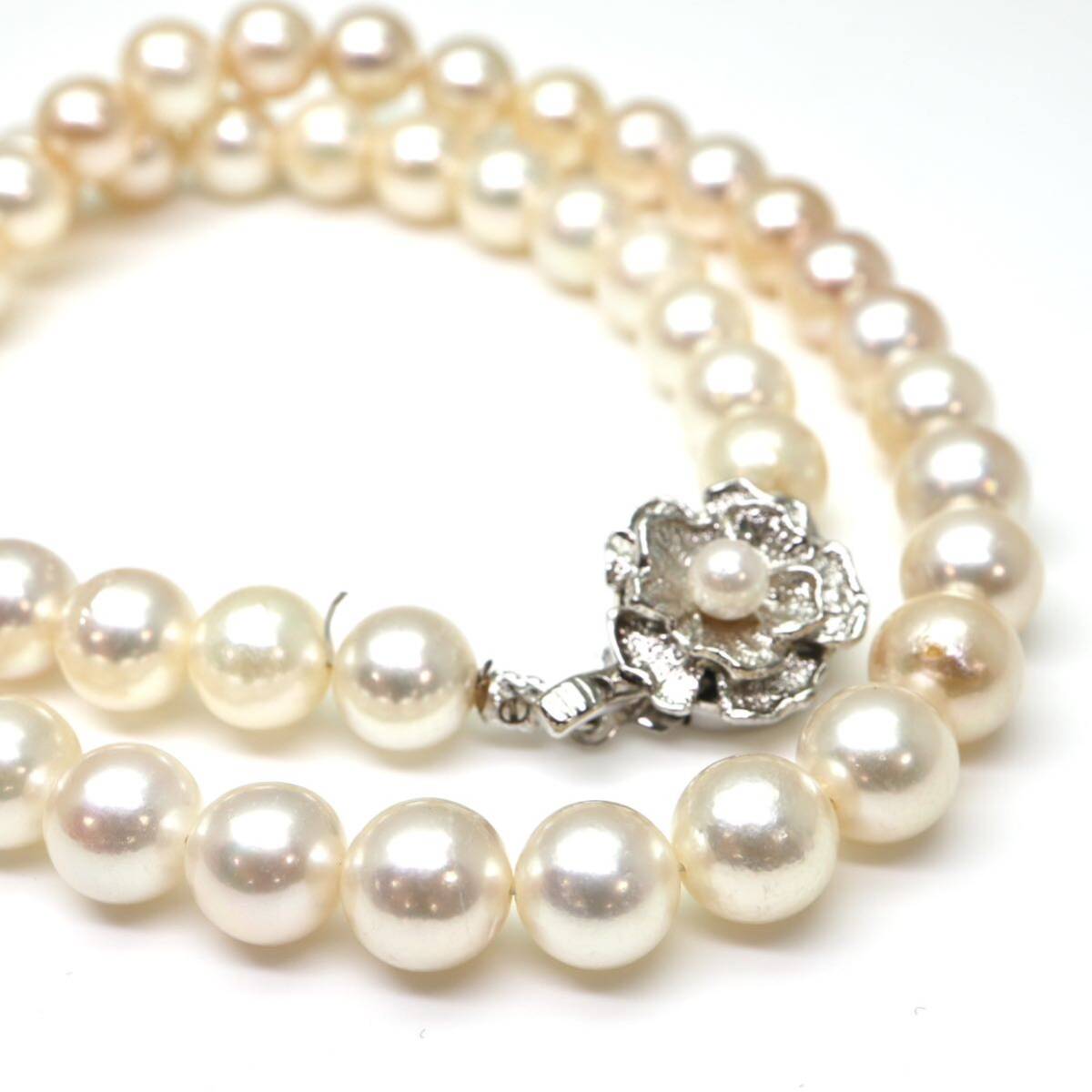 ◆アコヤ本真珠ネックレス/ 18 ◆M 約37.0g 約42.0cm 7.5mm珠 pearl パール jewelry necklace ジュエリー CG4/CG4の画像4