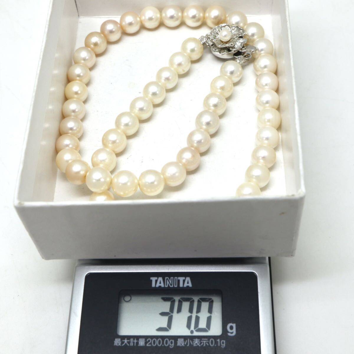 ◆アコヤ本真珠ネックレス/ 18 ◆M 約37.0g 約42.0cm 7.5mm珠 pearl パール jewelry necklace ジュエリー CG4/CG4の画像9