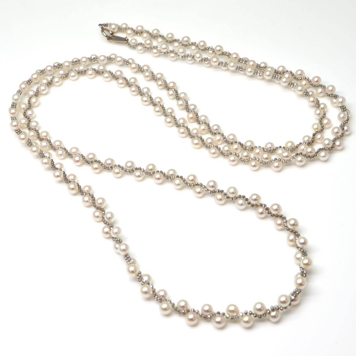 ◆K18アコヤ本真珠ベビーパールロングネックレス/ 25 ◆M 約18.1g 約81.0cm 3.0-3.5mm珠 pearl パール jewelry necklace ジュエリーEE8/EE8の画像6