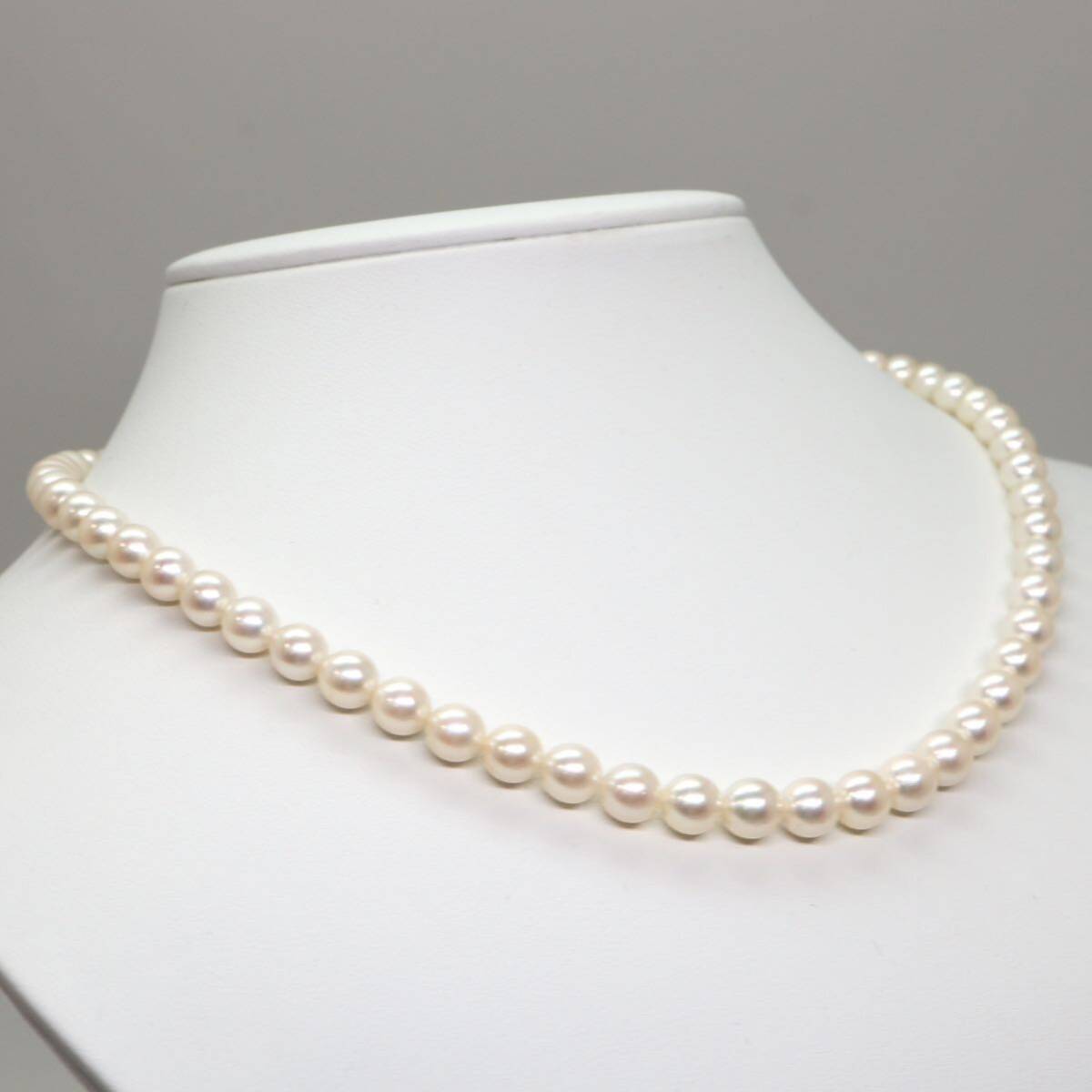 ◆アコヤ本真珠ネックレス/ 24 ◆M 約26.8g 約44.0cm 6.5-7.0mm珠 pearl パール jewelry necklace ジュエリー DA0/DD0の画像3