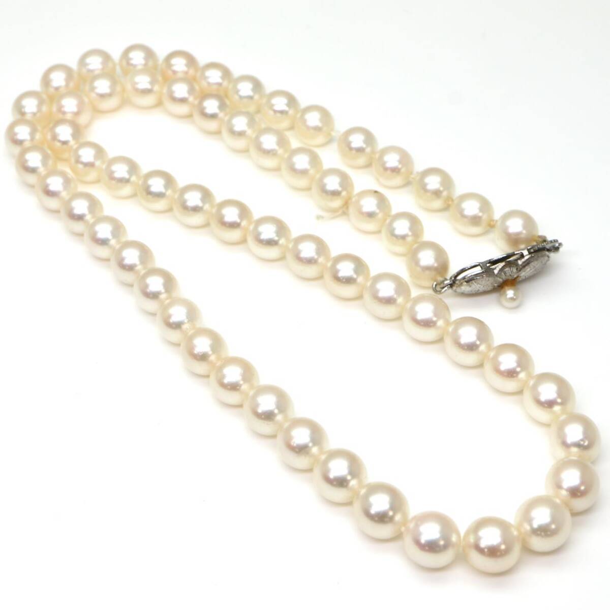 ◆アコヤ本真珠ネックレス/ 24 ◆M 約26.8g 約44.0cm 6.5-7.0mm珠 pearl パール jewelry necklace ジュエリー DA0/DD0の画像8