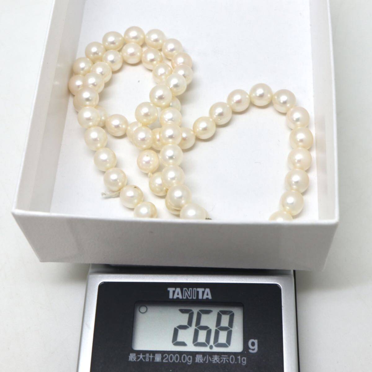 ◆アコヤ本真珠ネックレス/ 24 ◆M 約26.8g 約44.0cm 6.5-7.0mm珠 pearl パール jewelry necklace ジュエリー DA0/DD0の画像9