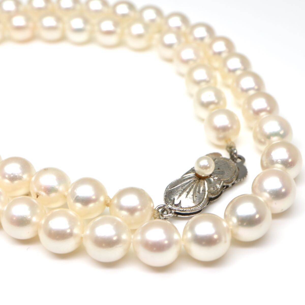 ◆アコヤ本真珠ネックレス/ 24 ◆M 約26.8g 約44.0cm 6.5-7.0mm珠 pearl パール jewelry necklace ジュエリー DA0/DD0の画像4