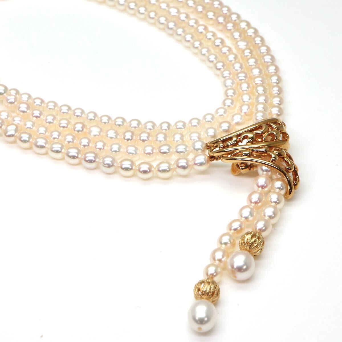 TASAKI(田崎真珠)テリ抜群!!◆K18 本真珠ネックレス/ 29 ◆M 約36.1g 約58.0cm 4.0-6.0mm珠 pearlパールjewelry necklaceジュエリーED0/EE0