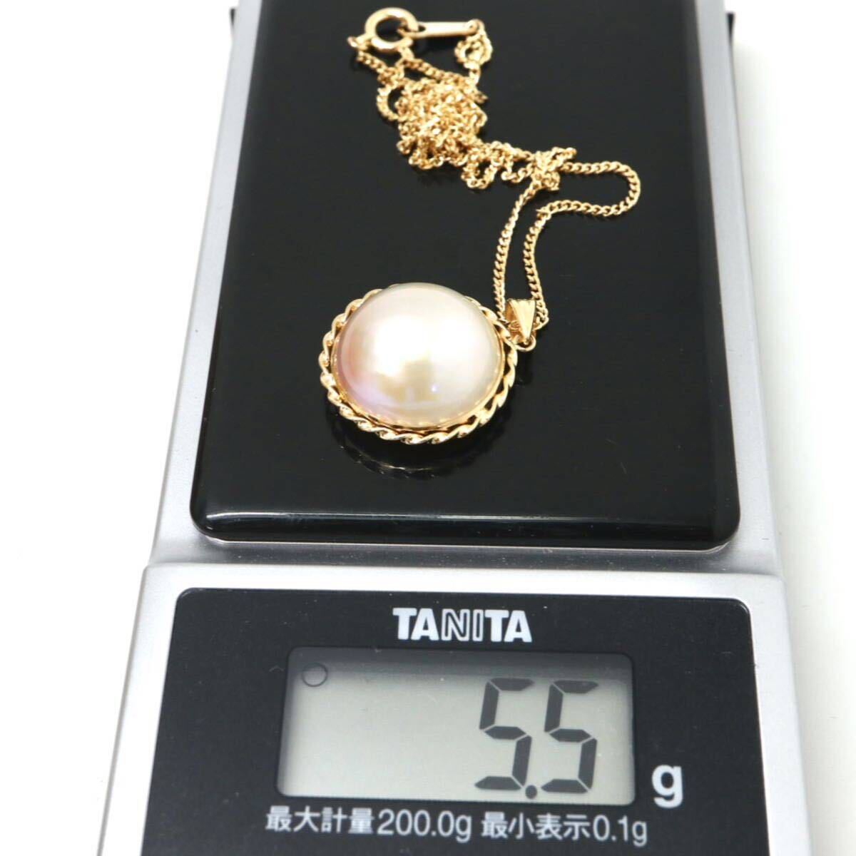 *K18mabe pearl necklace *M approximately 5.5g approximately 40.0cm pearl pearl diamond necklace jewelry jewelry EC3/EC3